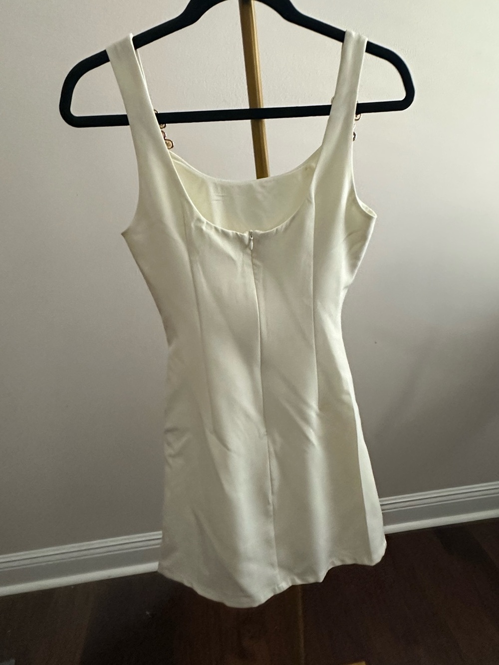 Commense Cream Mini Dress with Gold Coil Straps New without tag - Picture 2 of 3